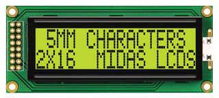MIDAS DISPLAYS MC21605B6WD-SPTLY-V2