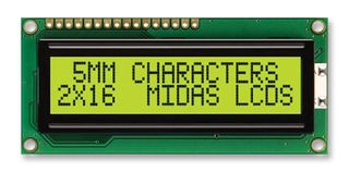 MIDAS DISPLAYS MC21605C6WK-SPTLY-V2